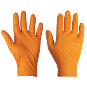Ideall Heavy duty Orange Diamond grip Gloves - 50PCS