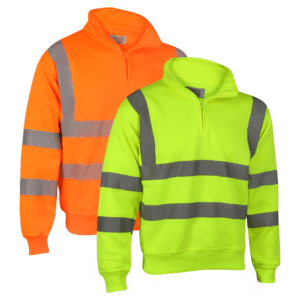 Hi Viz 1/4 Zip Sweatshirt C/W Logo front and back