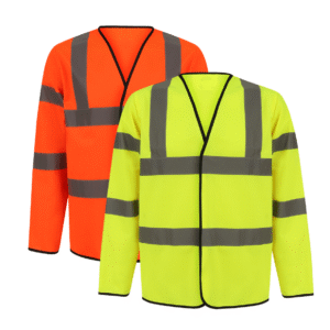 Hi Viz Long Sleeve Vest With Hook & Loop Fasten
