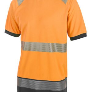HIVIS TWO TONE S/S T SHIRT SAY Orange/Black